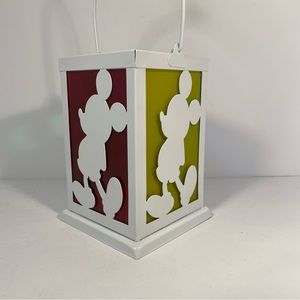 Disney Parks Mickey Mouse rainbow metal & glass square candle holder lantern